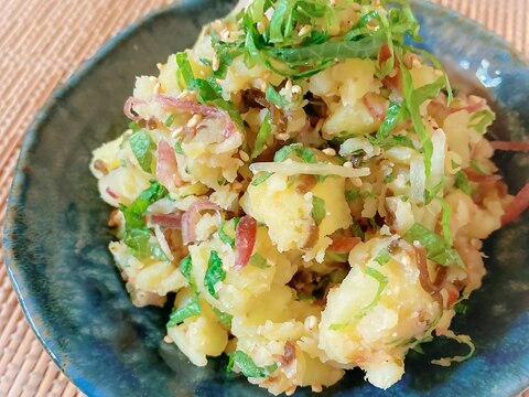 電子レンジで♪薬味たっぷり❁⃘梅わさびポテサラ